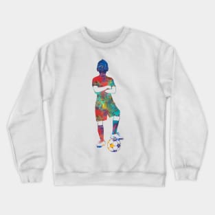Soccer player little boy with ball Crewneck Sweatshirt
